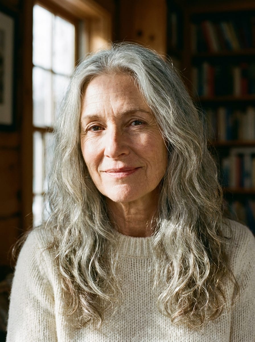 Lange graue Haare - Lange Haare ab 50